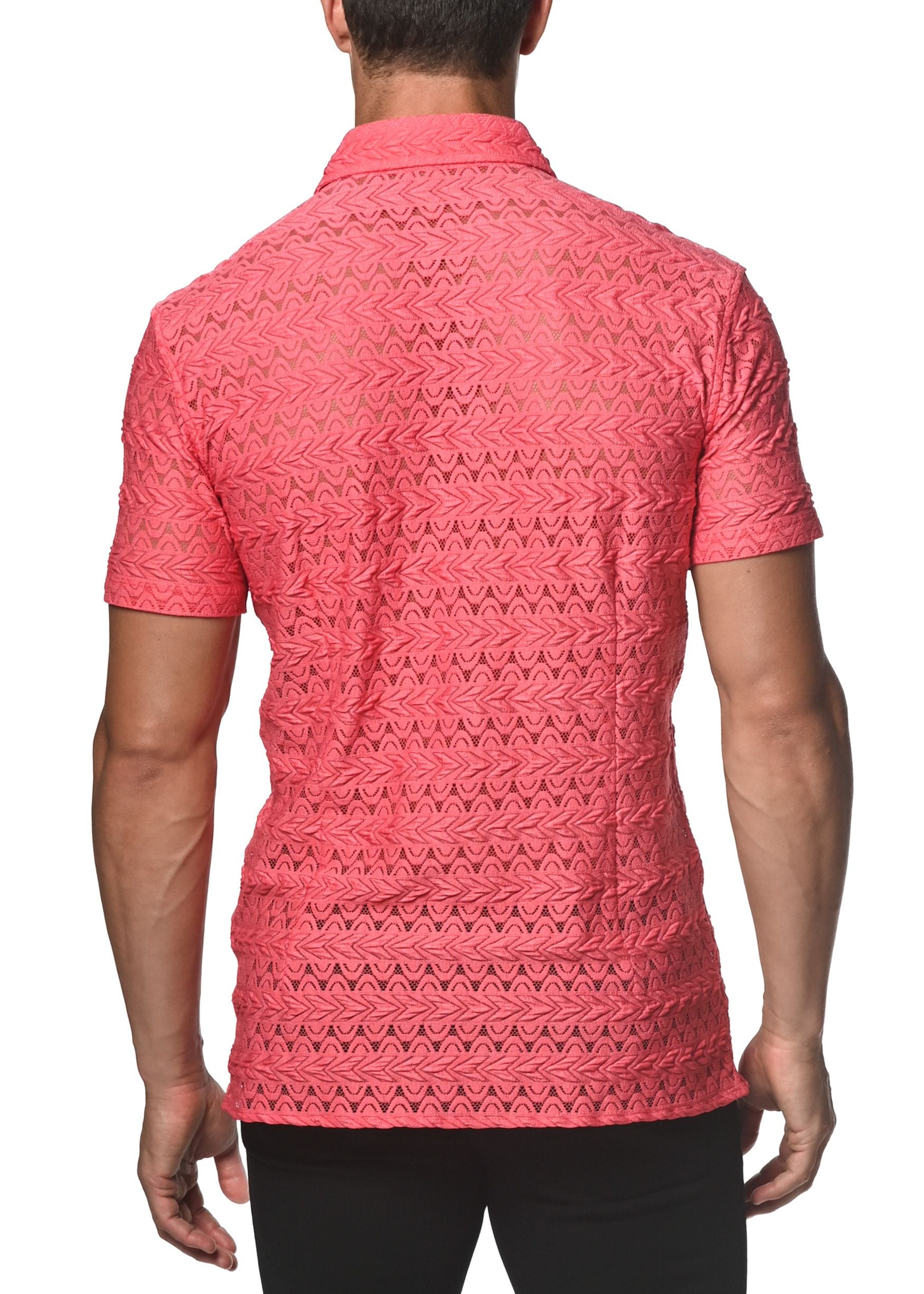 CAMISA DE ENCAJE GOSSAMER ELÁSTICA CON DARTS