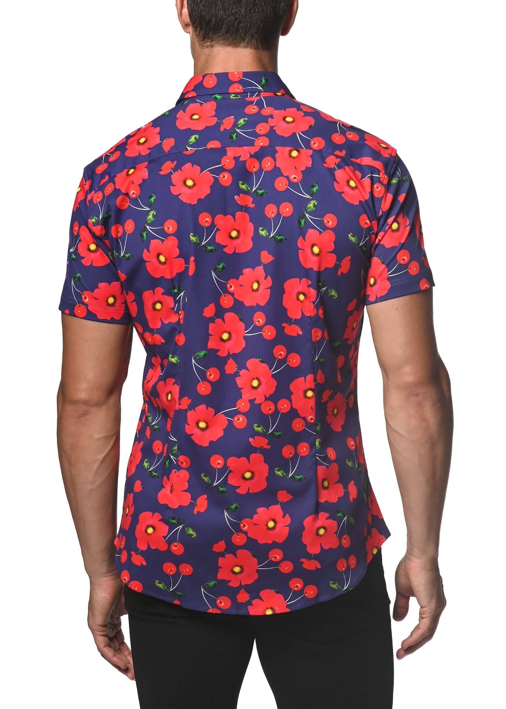 CAMISA DE PUNTO ELÁSTICO CON CEREZAS AMAPOLA