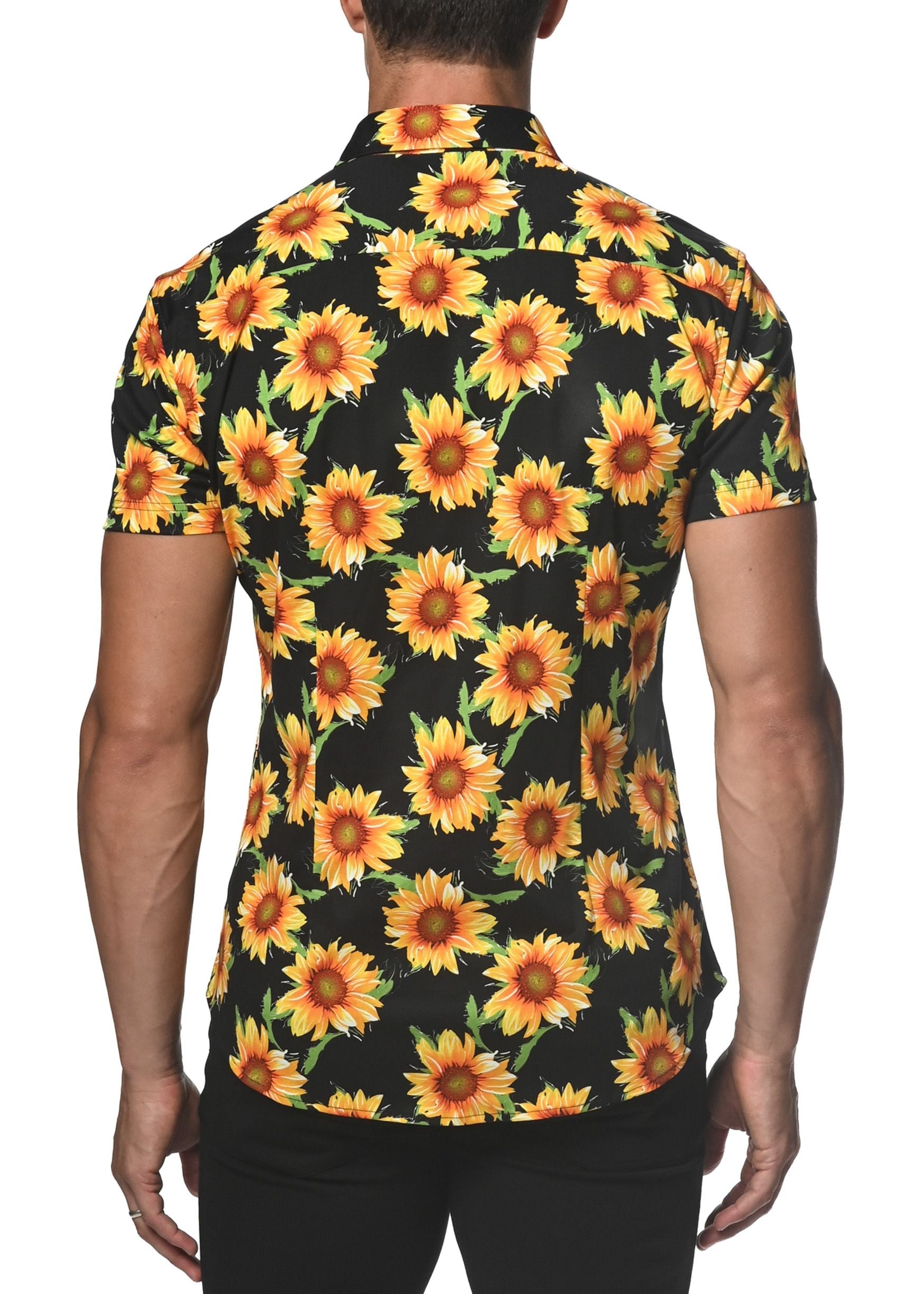 CAMISA DE PUNTO ELÁSTICO CON GIRASOL