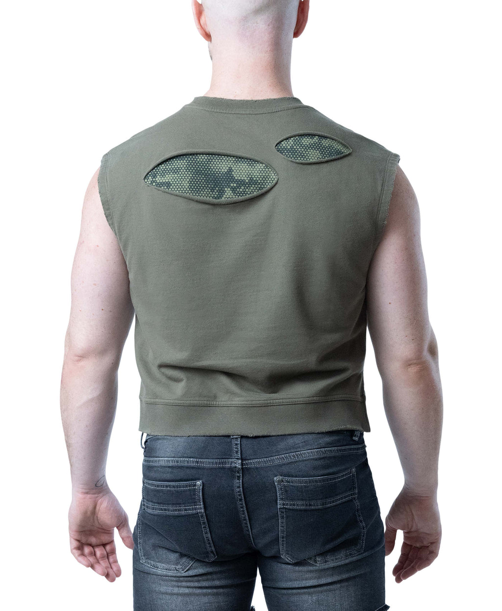Nasty Pig Men's Shred Crop Top - Olive Green