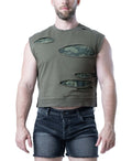 Nasty Pig Men's Shred Crop Top - Olive Green