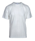 White perforated cotton t-shirt with round neckline and short sleeves smash gossamer lace top front view