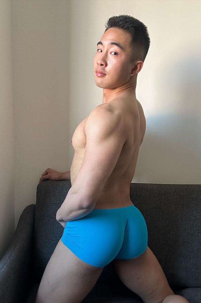 Come-Over Silky Seamless Boxer Briefs - Neon Blue