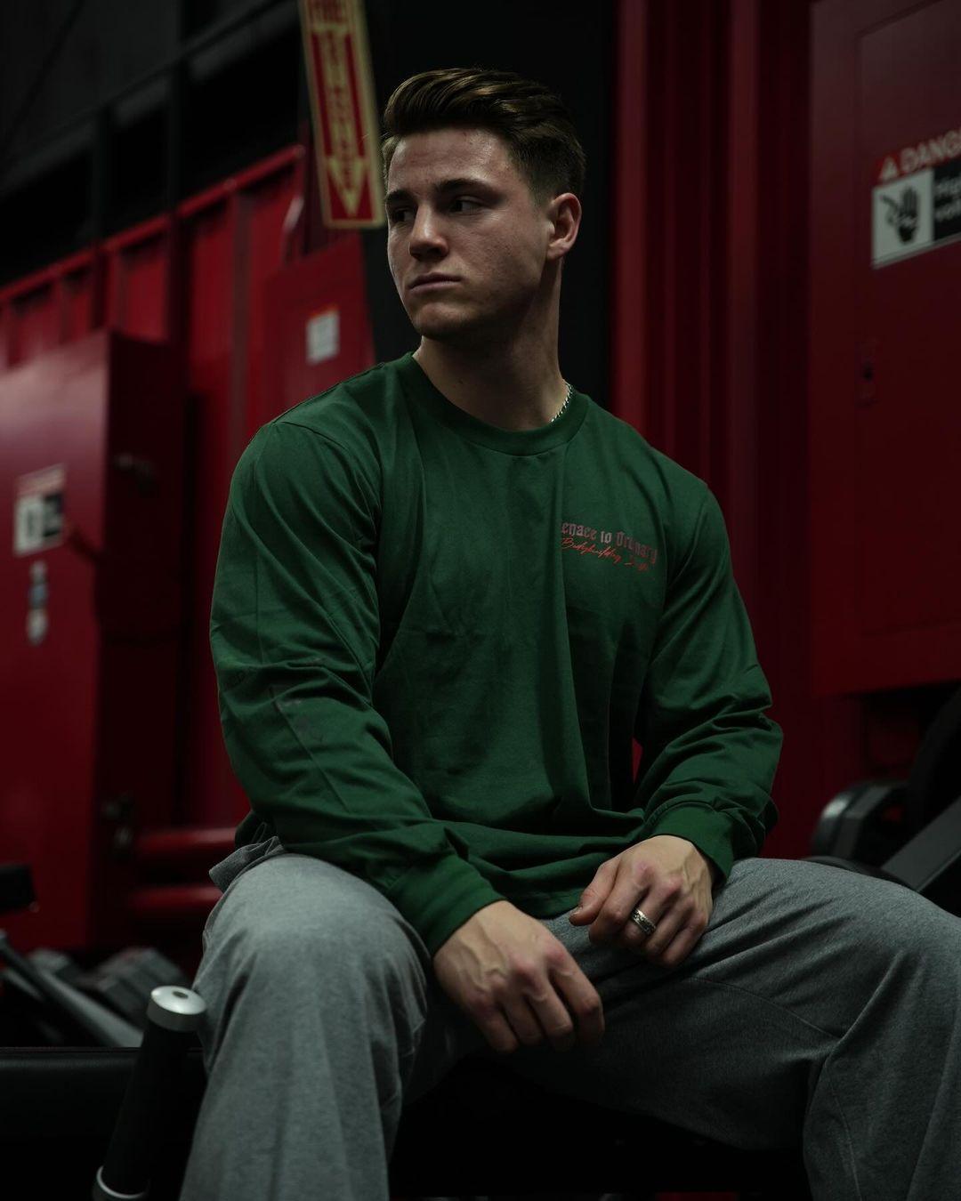 Retro Gym Long Sleeve T-Shirt - Dark Green