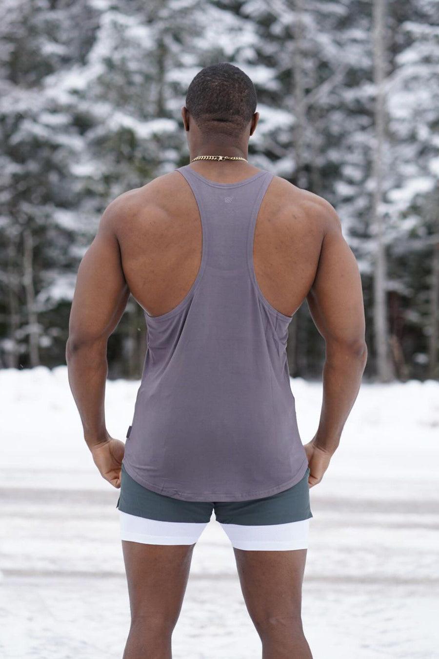 Classic Bodybuilding Racerback Stringer - Steel Gray