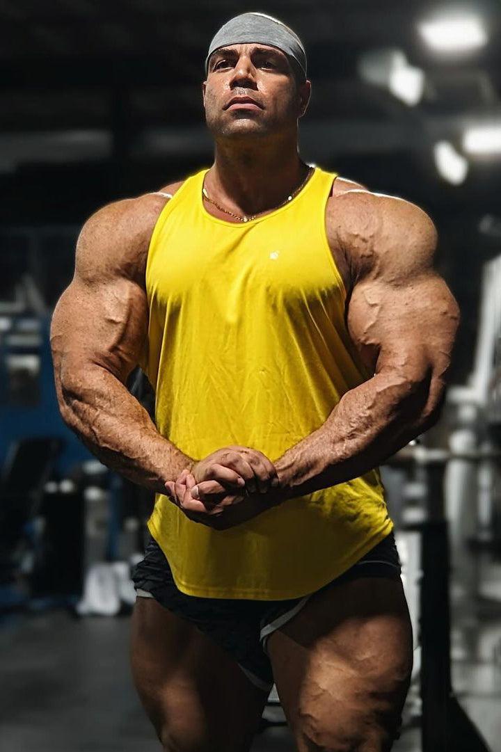 Jed North Fast-Dry Bodybuilding Workout Stringer - Gelb