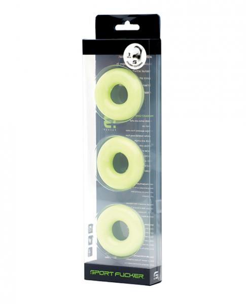 Sport Fucker Chubby Cockring Pack Of 3 - Glow - DealByEthan.gay loves Sport Fucker