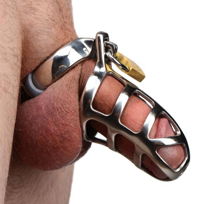 Jaula de castidad de acero inoxidable para el pene