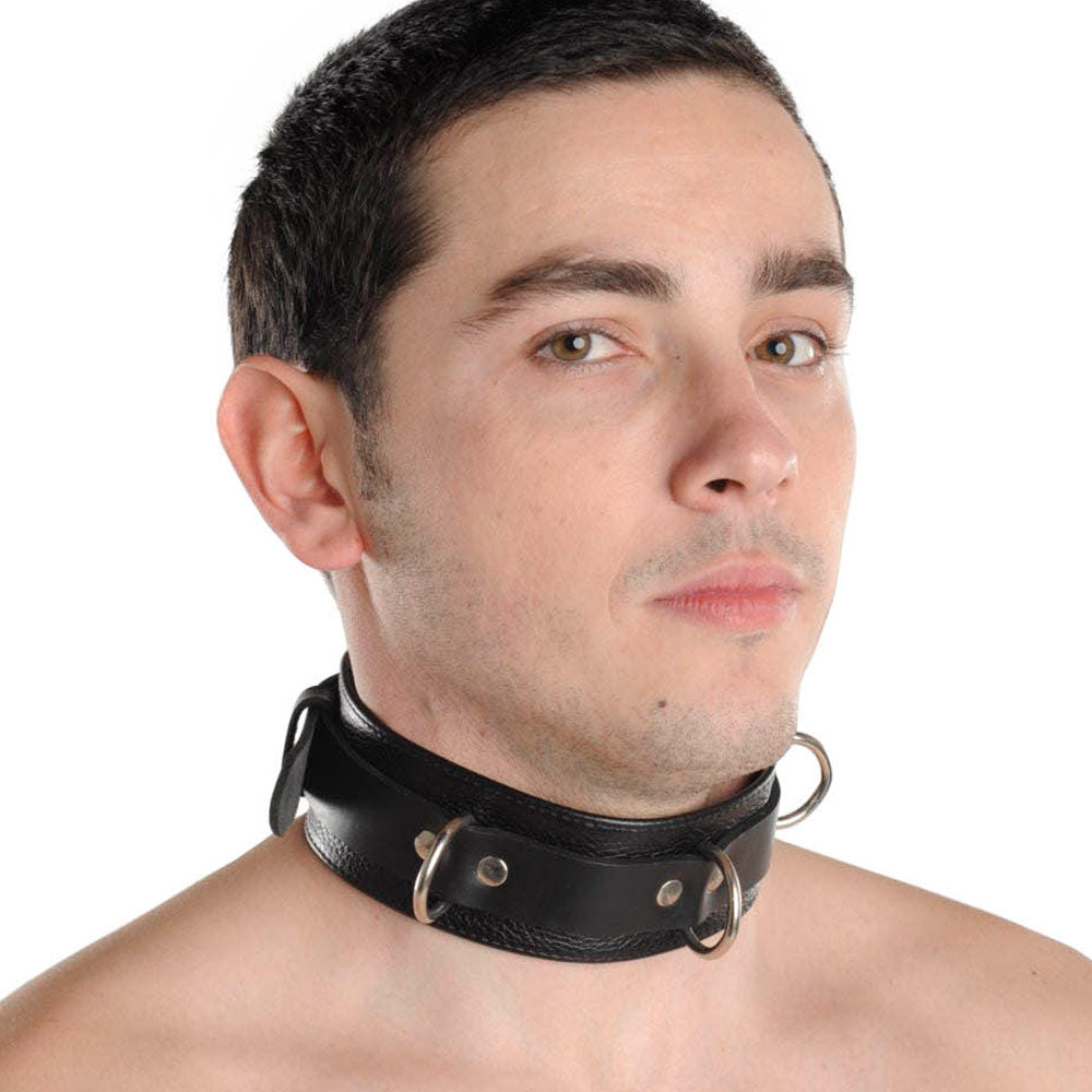 Collar de cuero con cierre de lujo y estricto 