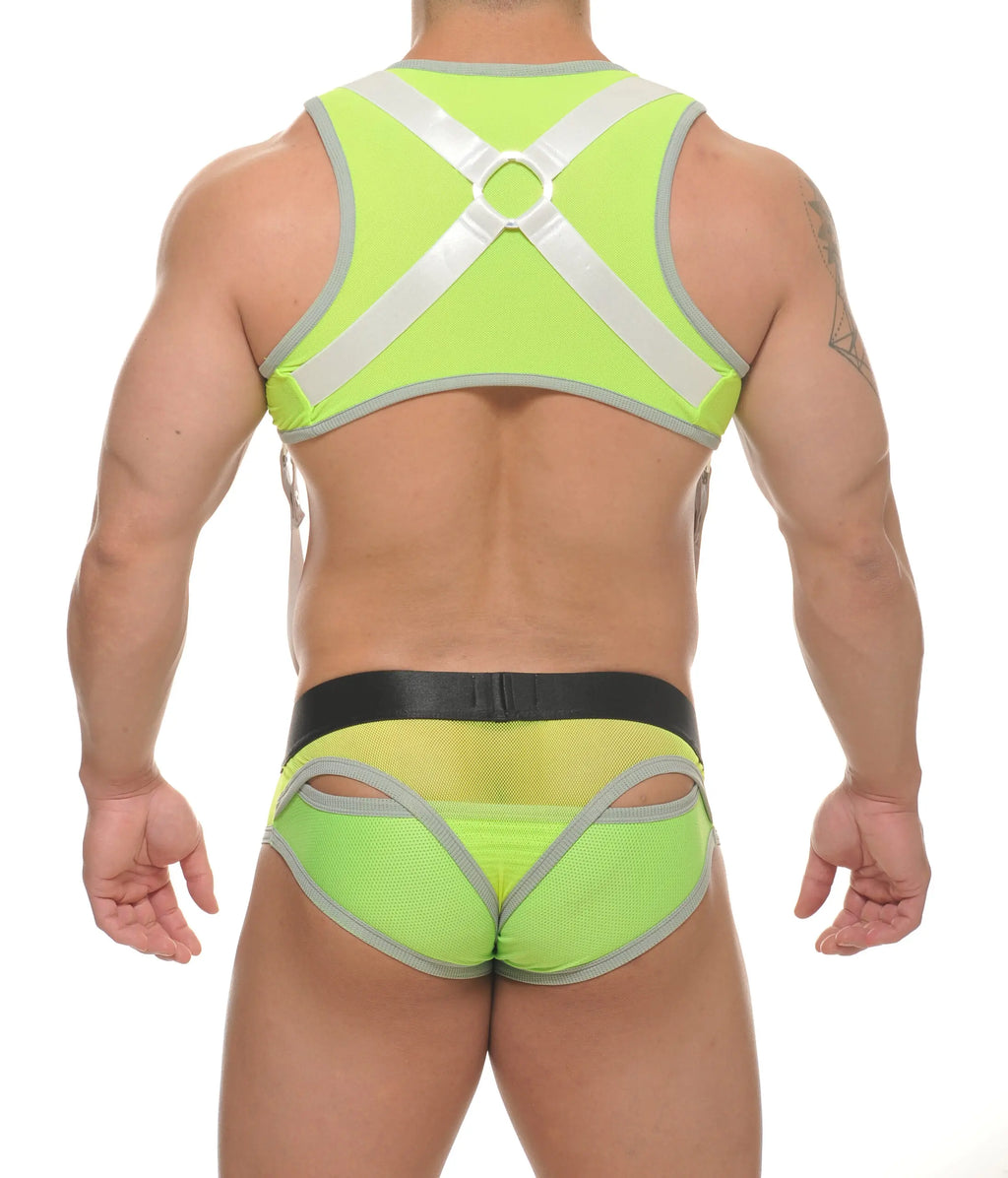 Arnés de pecho para hombre STUD Men's Tribe - Verde neón