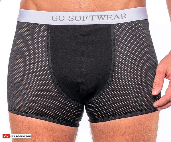 Go Softwear 2773 Men's Sport Super Boost Padded Butt Boxer (33%More Padding) - Black