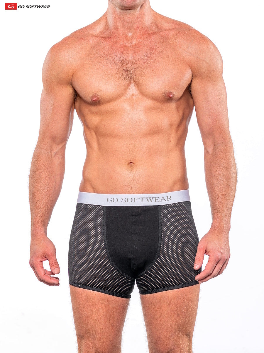 Go Softwear 2773 Men's Sport Super Boost Padded Butt Boxer (33%More Padding) - Black