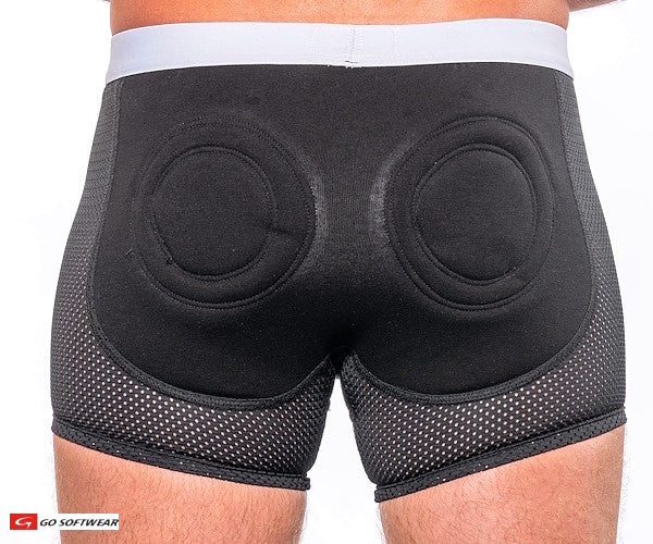 Go Softwear 2773 Men's Sport Super Boost Padded Butt Boxer (33%More Padding) - Black