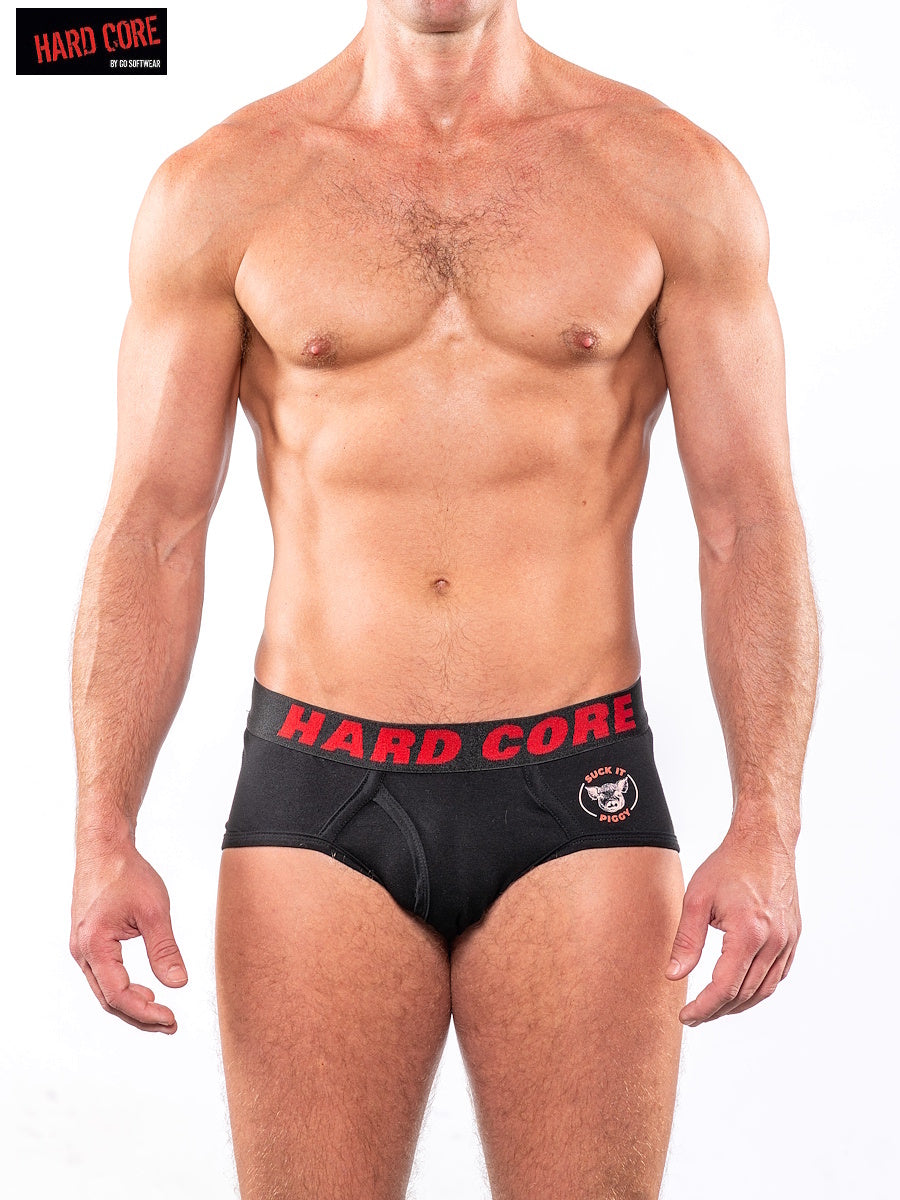 Hard Core 3902 Men's Suck it Piggy Brief - Black