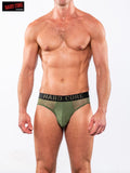 Hard Core 5504 Men's Sheer Backless Brief - Olive