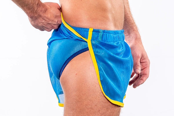 AMERICAN JOCK 8026 Men's Skins 7 Â½â€ Sprint Short w/Liner - Olympian Blue