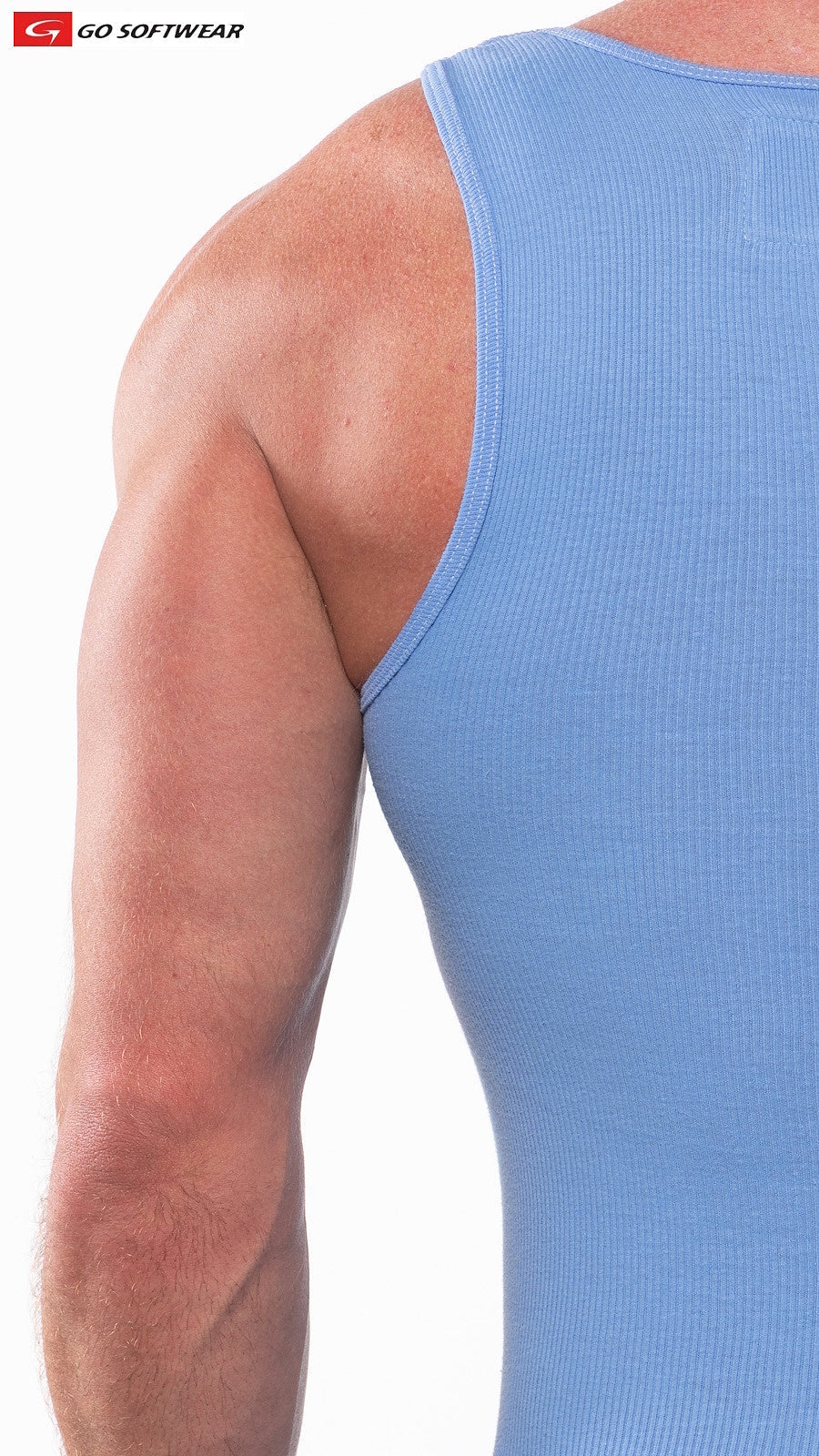 Go Softwear 4615 Men's Laguna Rib Tank Top - Blue Grotto
