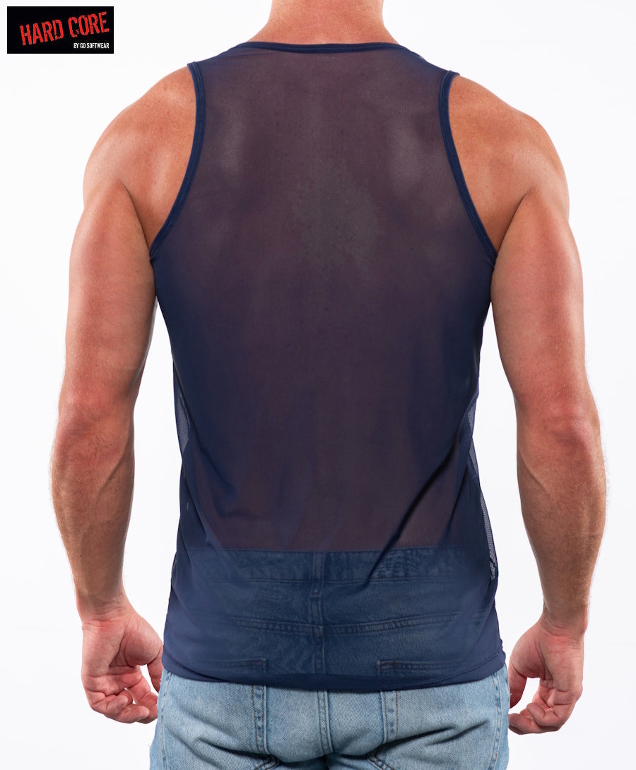 Hard Core 5505 Men's Sheer Tank Top - Navy