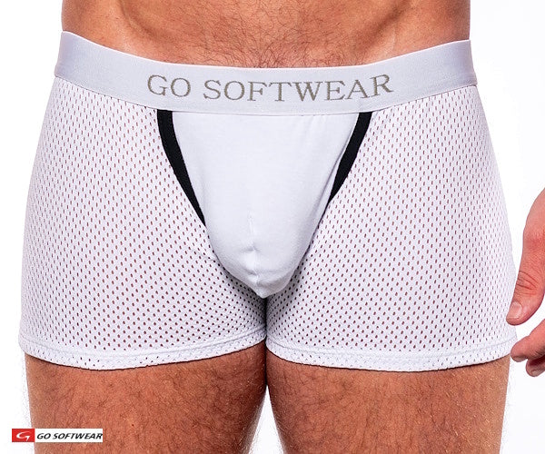 Go Softwear 2763 Men's Sport Pouch Enhancer Trunk (Non-Padded) - White