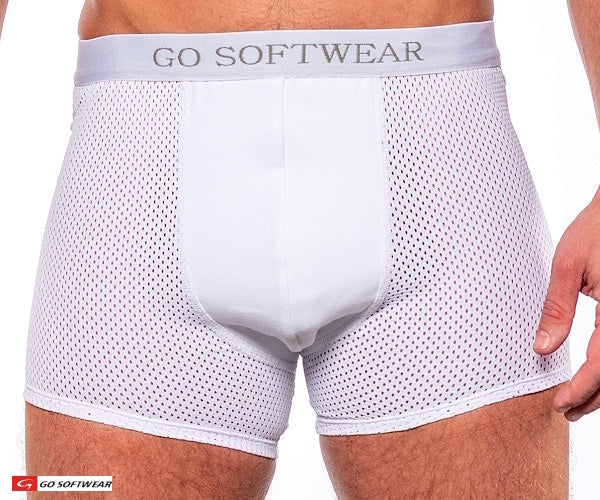 Go Softwear 2773 Men's Sport Super Boost Padded Butt Boxer (33%More Padding) - White