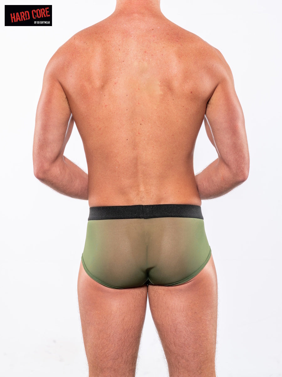 Hard Core 5502 Men's Sheer Brief - Olive