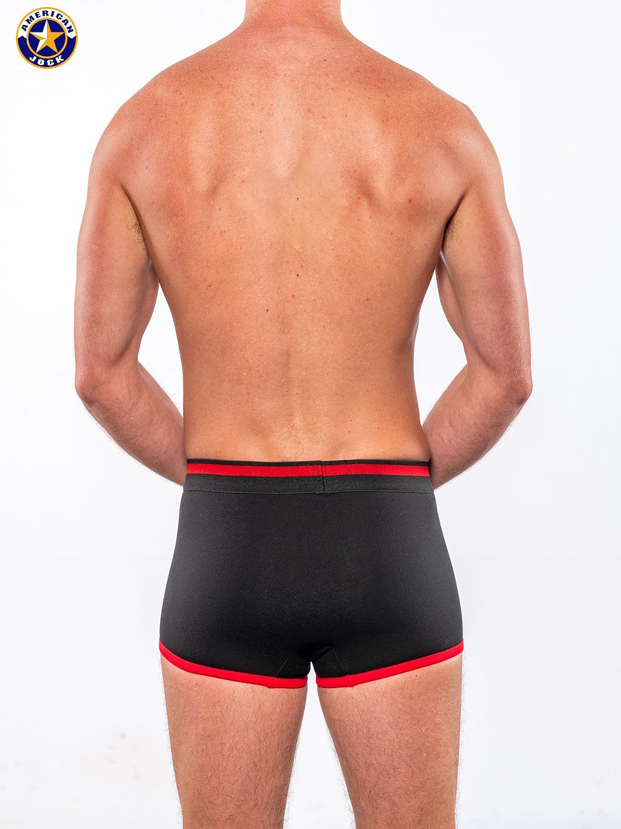 AMERICAN JOCK 8023 Men's Gym 7" Trunk - Black