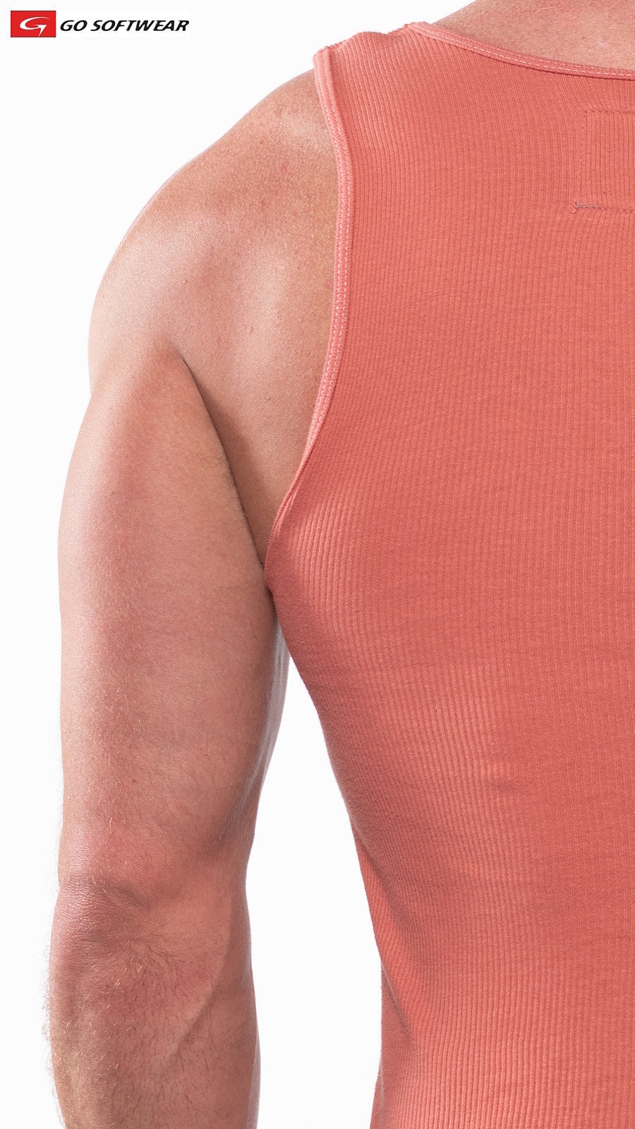 Go Softwear 4615 Men's Laguna Rib Tank Top - Coral Sand