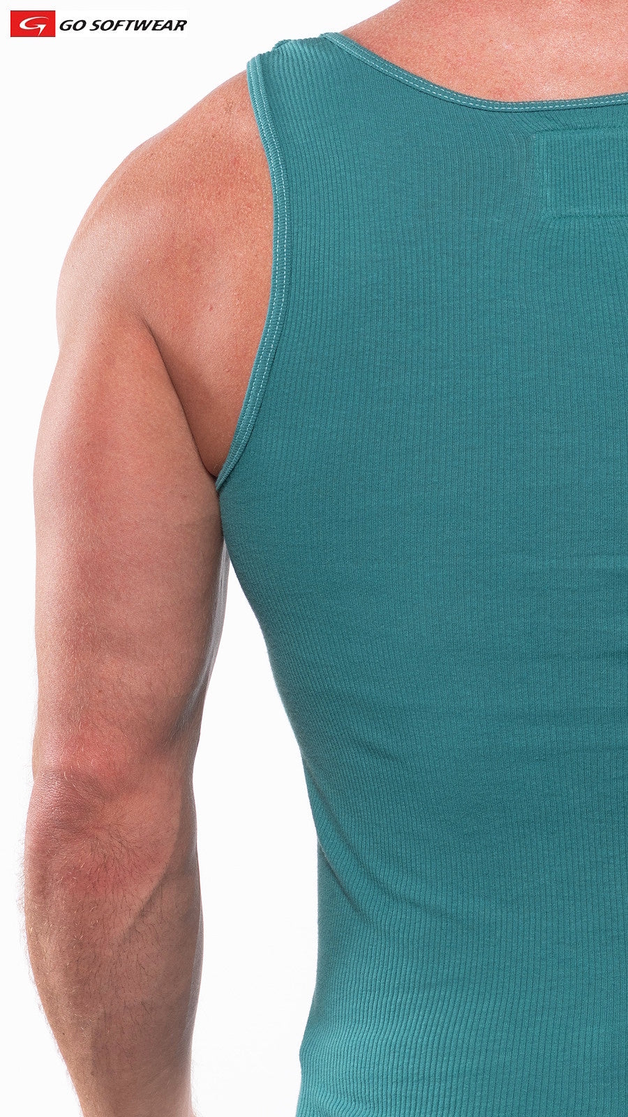 Go Softwear 4615 Men's Laguna Rib Tank Top - Sea Green