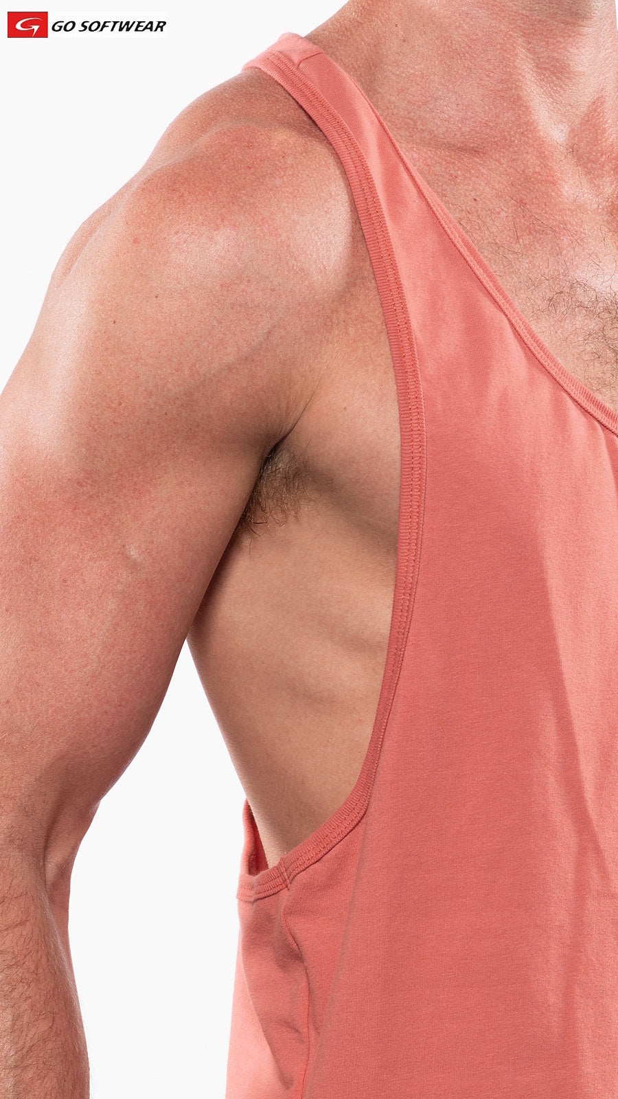 Go Softwear 4695 Men's Laguna Y-Back Muscle Tank - Coral Sand