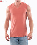 Go Softwear 4607 Men's Laguna V-Neck Sleeveless Tee - Coral Sand