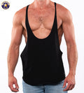 AMERICAN JOCK 8027 Men's Gym Bodybuilding String Tank - Black