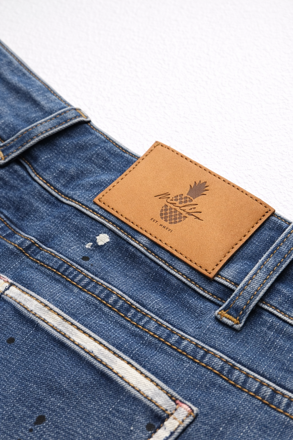 JJ Malibu Men's Studio Splash 1.5" Denim Short Shorts - Indigo Dream