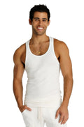 White cotton sustain tank top with a simple classic design perfect for casual and everyday wear