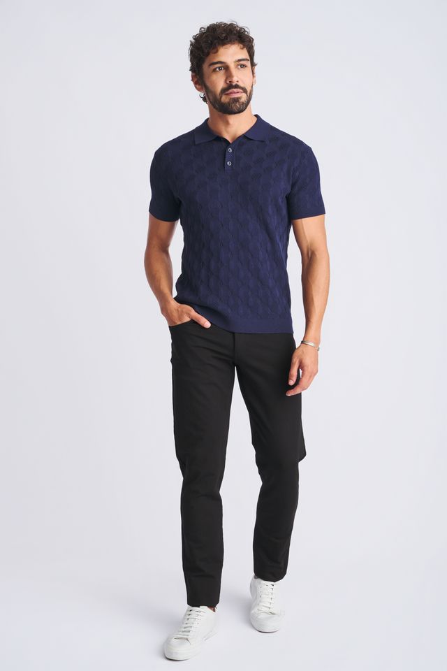 TEXTURED STRIPES SILK/TENCEL POLO - DealByEthan.gay loves POSTMARC