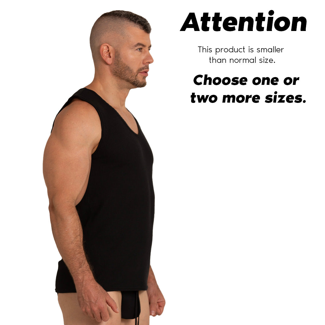 TISSUE BLACK TANK - Sexy men's black t-shirt, sleeveless shirt
