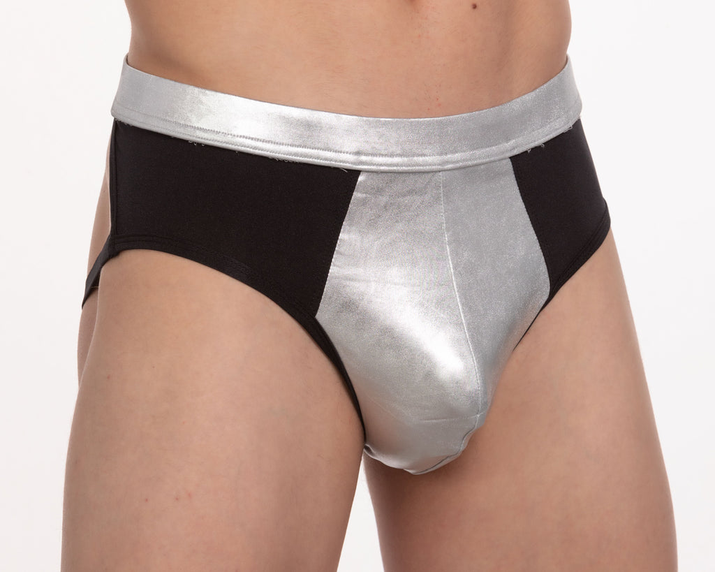 Tartarus Men's Low Rise Coated Two-Tone Jockstrap Metallic Underwear
