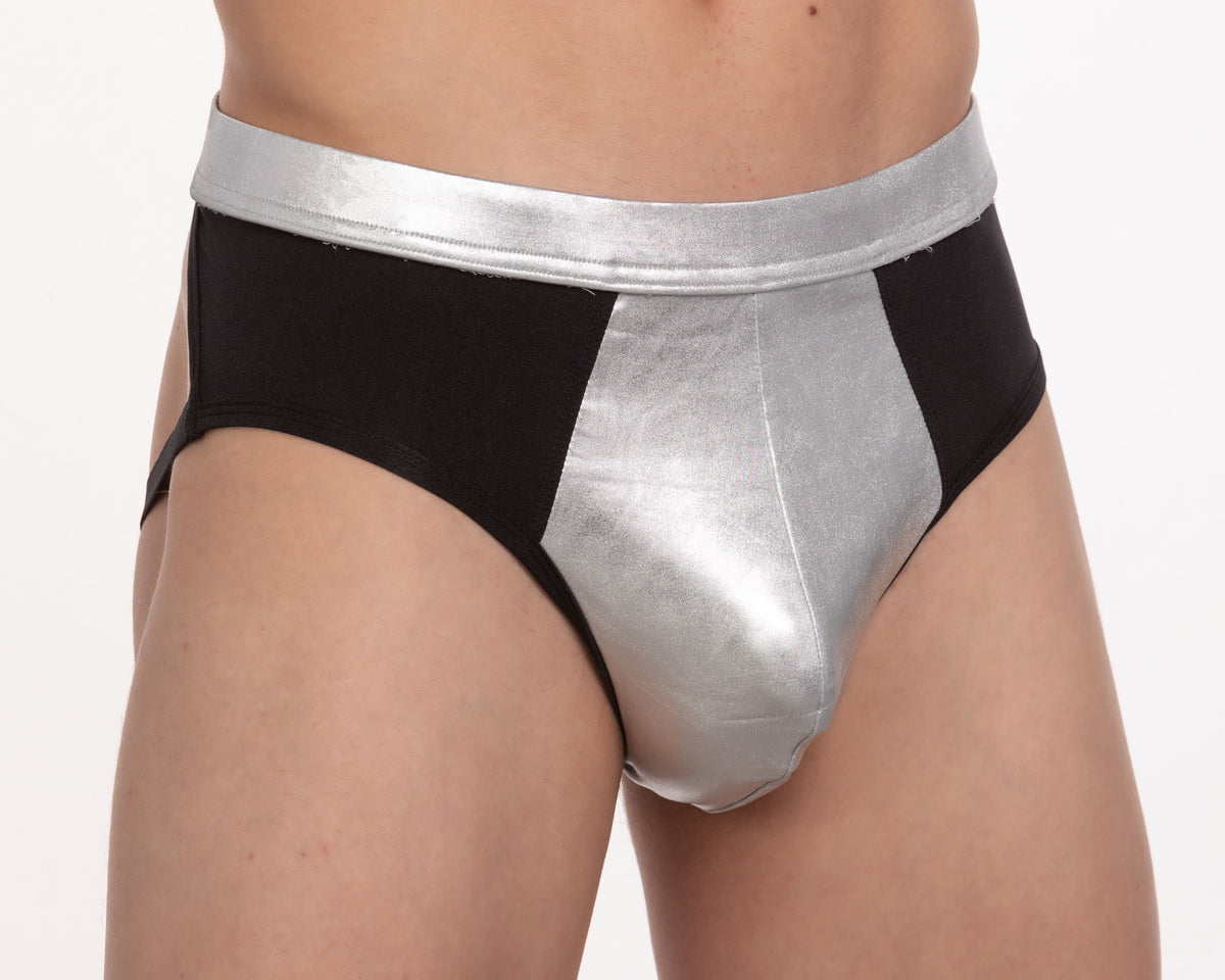 Tartarus Men's Low Rise Coated Two-Tone Jockstrap Metallic Underwear