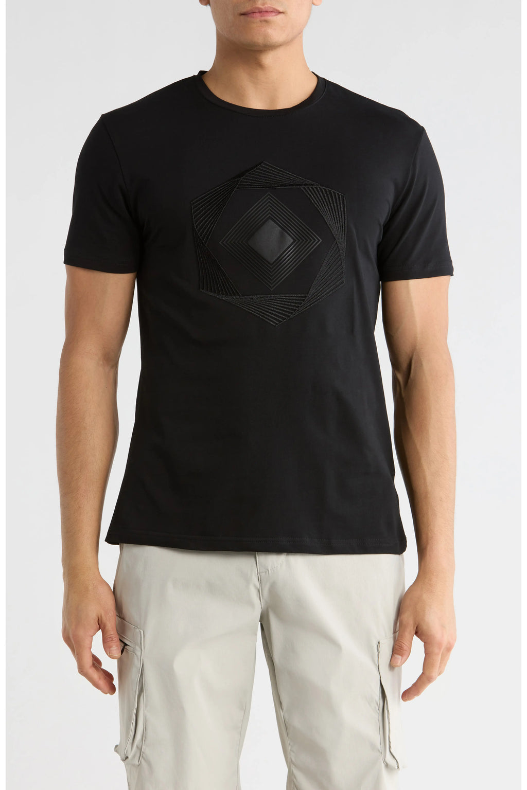 T.R. Premium Men's 3D Abstract T-Shirt - Black