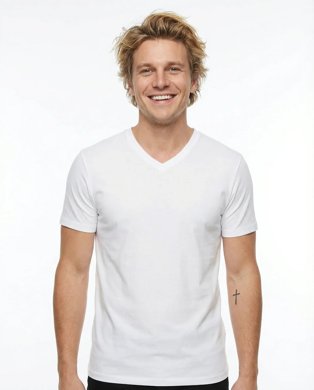 T.R. Premium Men's Solid V-Neck T-Shirt