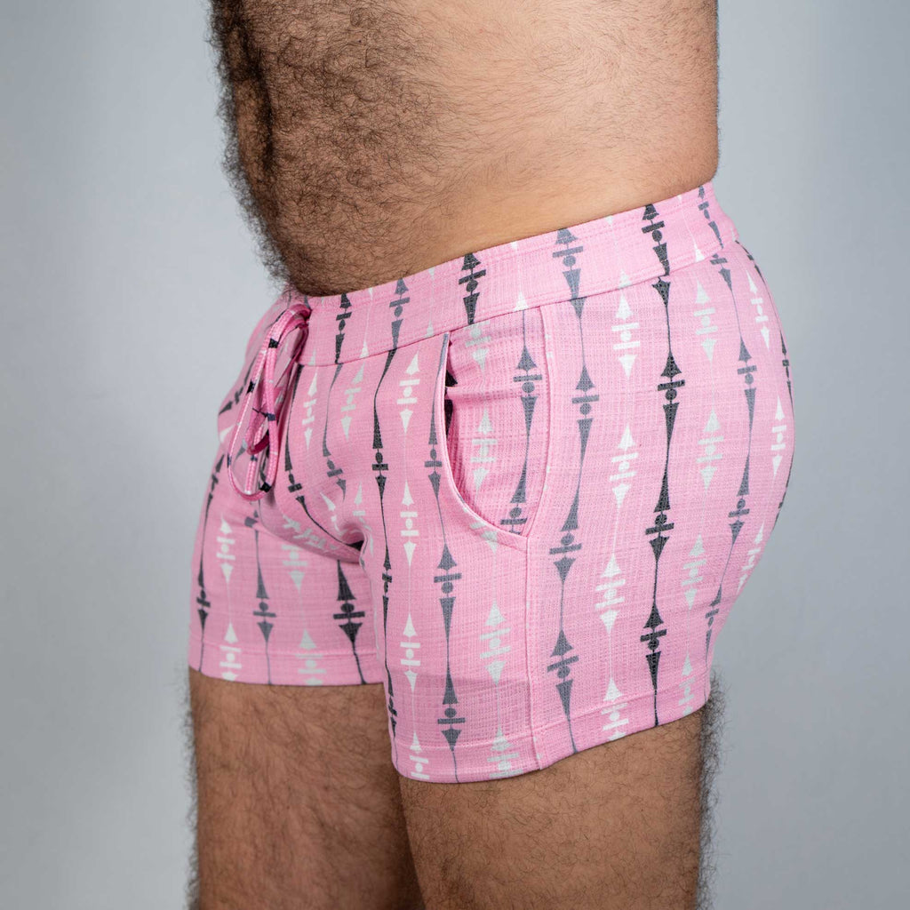 Wallpaper Print Linen Texture Shorts