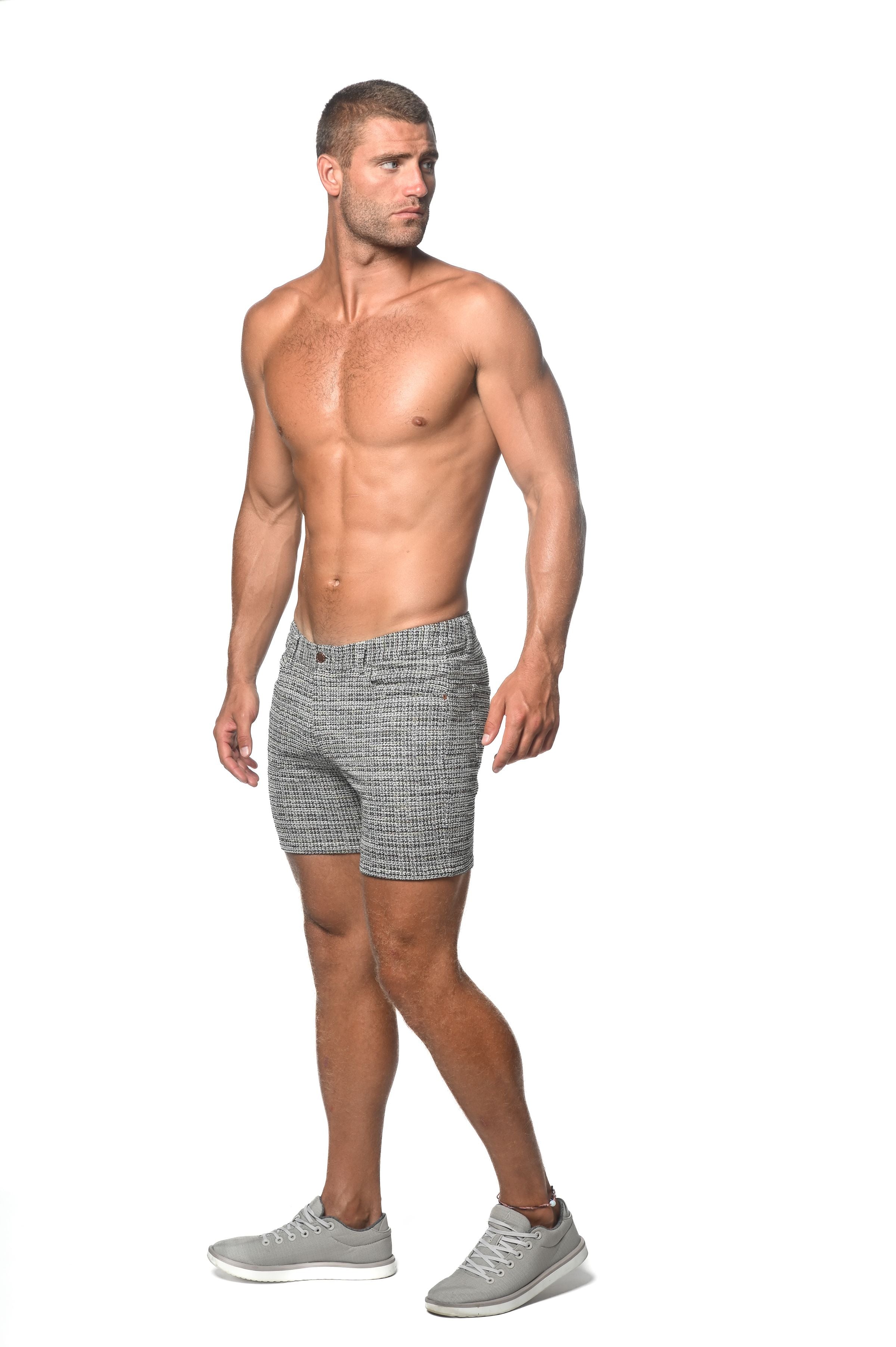 PANTALONES CORTOS VAQUEROS DE PUNTO ELÁSTICO JACQUARD CON EFECTO TWEED (EDICIÓN LIMITADA)