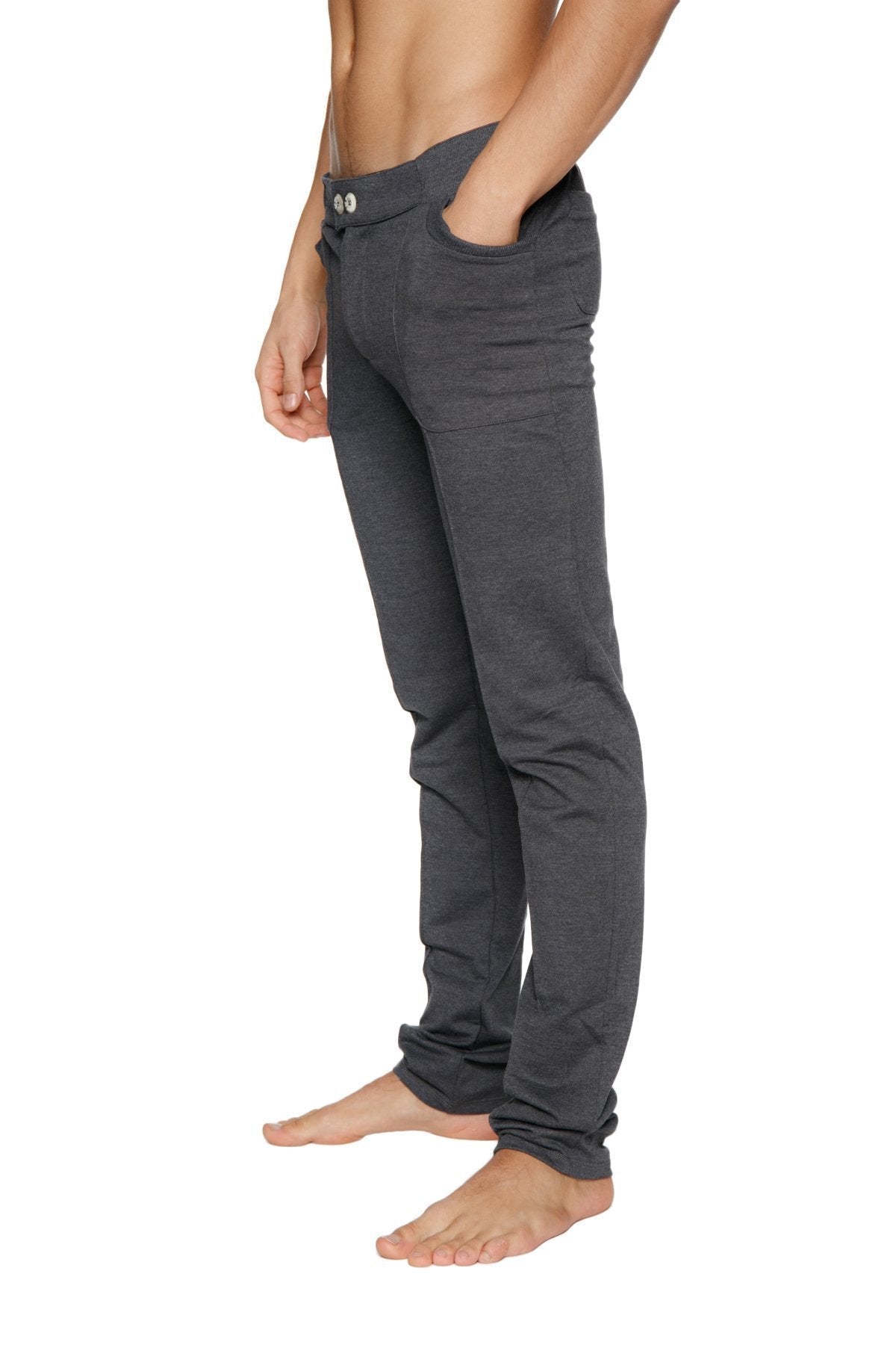 Dark gray tactical urban at home dress pant yoga pants with slim fit soft stretchy fabric and modern design