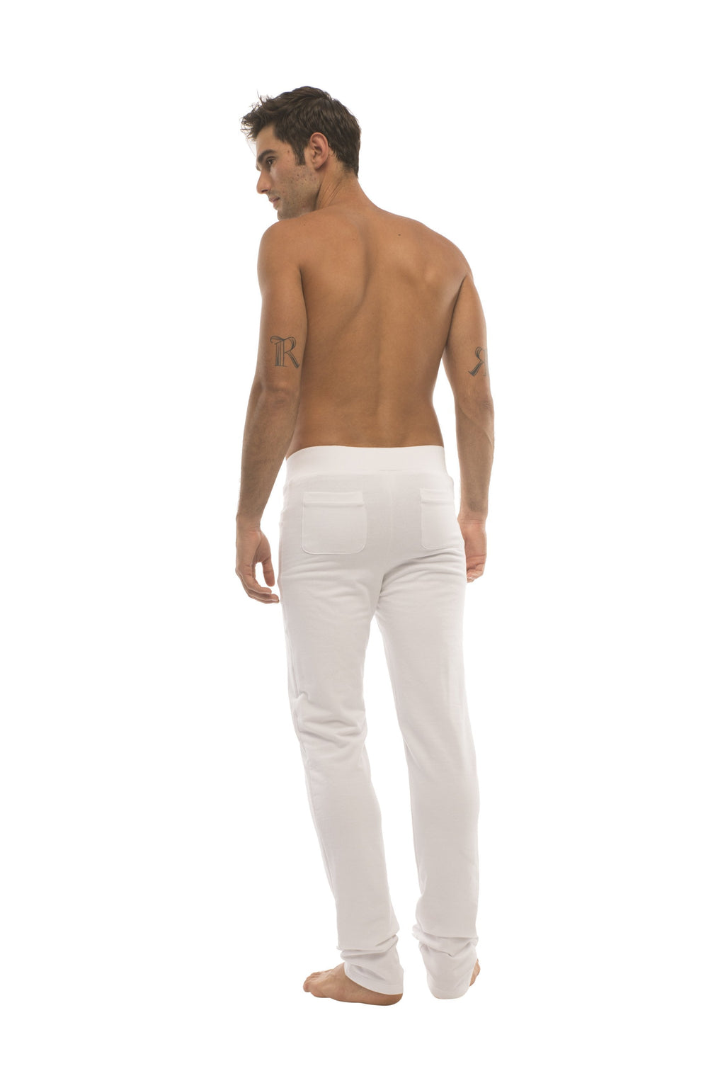 White slim-fit tactical urban at home dress pant yoga pant with a clean modern design for comfort and style