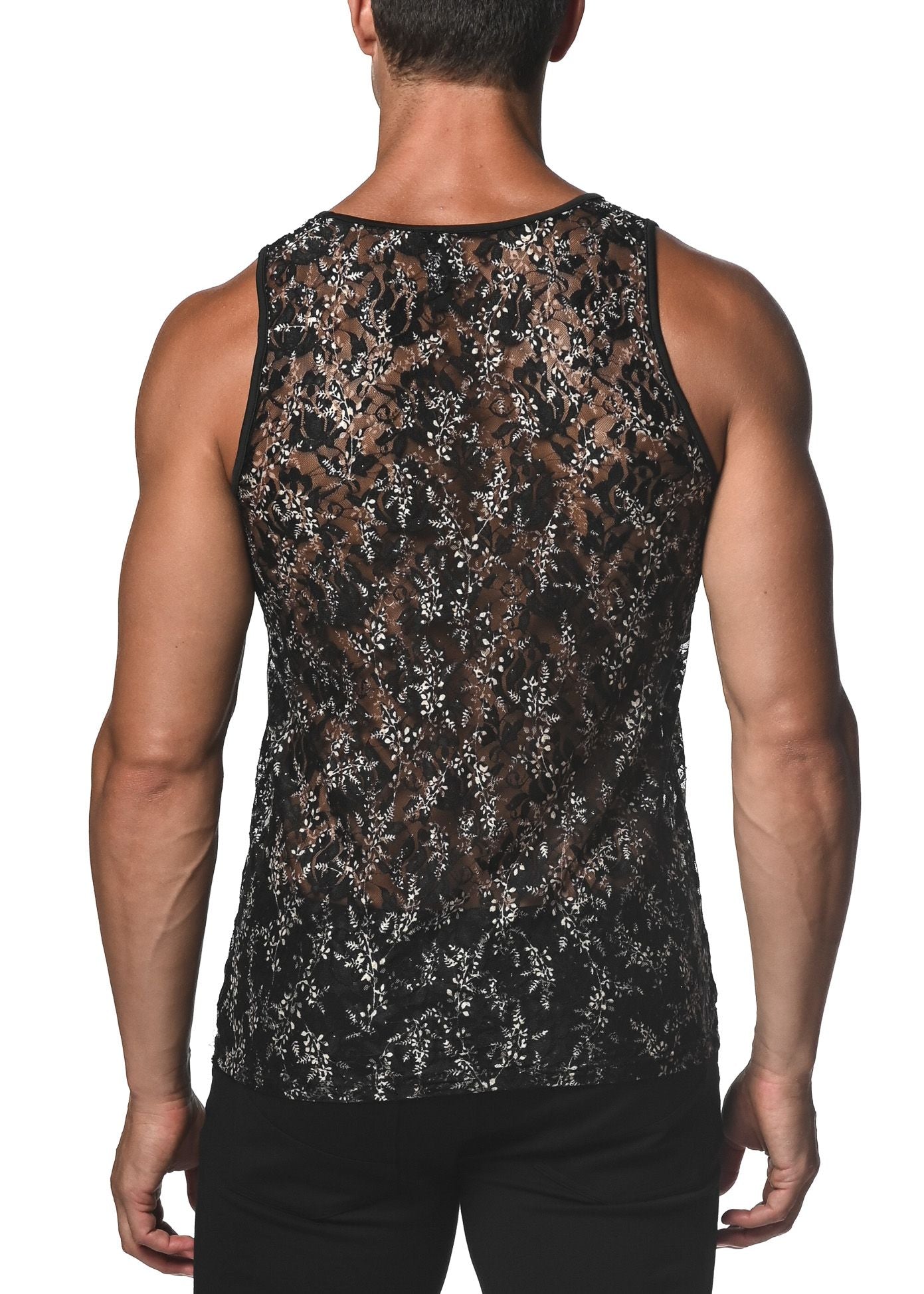 TANK AUS SPITZE MIT FLORALEM DESIGN