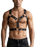 Tartarus Men's Faux Leather Ring Harness, Body Accessory