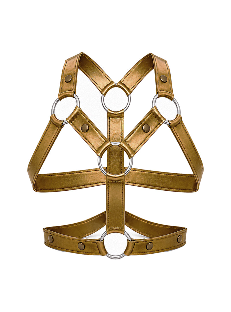 Tartarus Men's Faux Leather Ring Harness, Body Accessory
