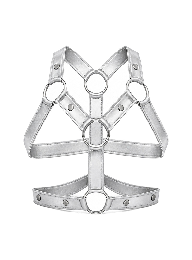 Tartarus Men's Faux Leather Ring Harness, Body Accessory