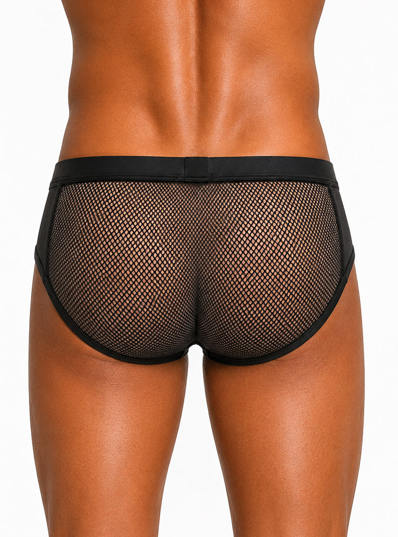 Tartarus Men's Sheer Mesh Brief See-Through Underwear