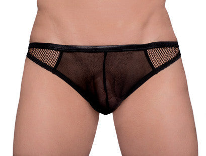 Tartarus Men's Mini Fishnet Brief, See-Through Underwear