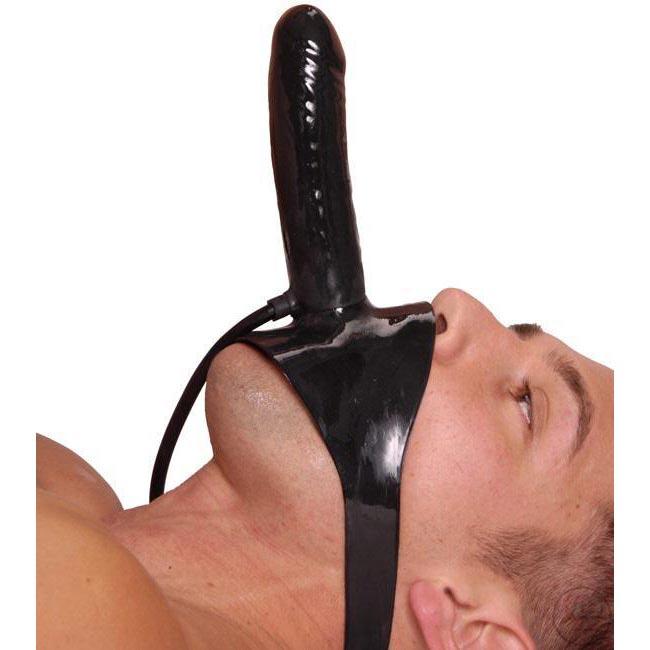 La mordaza bucal inflable con consolador